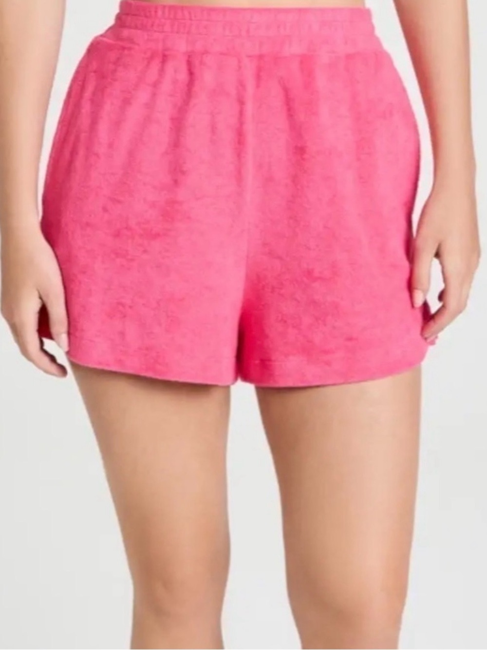 WSLY Terry Cloth Athletic Shorts in Hot Pink